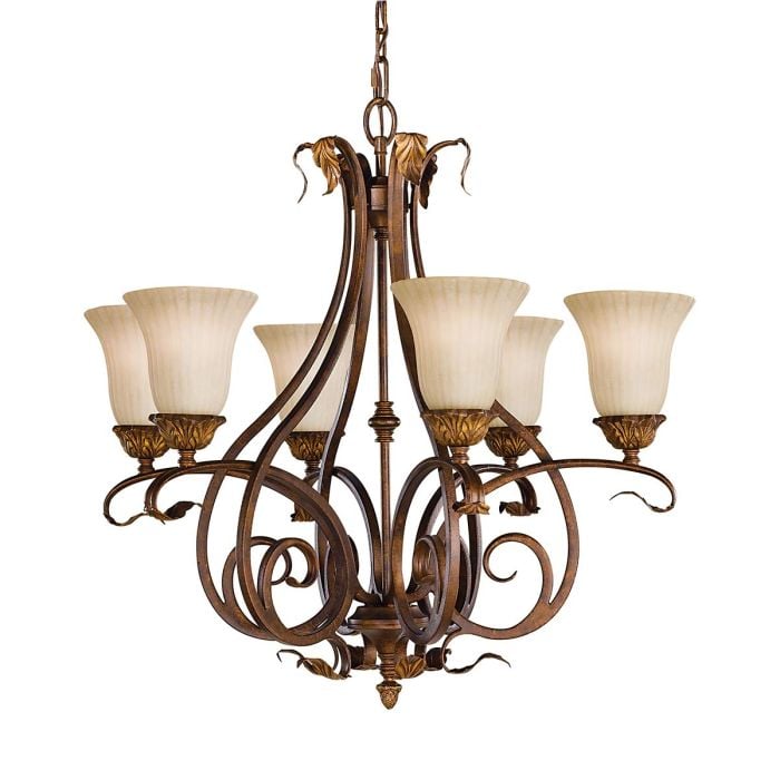 elstead lighting Sonoma Valley 6 Light Chandelier - Aged Tortoise Shell