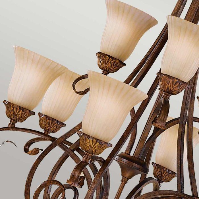 Elstead Lighting Sonoma Valley 9 Light Chandelier - Aged Tortoise Shell