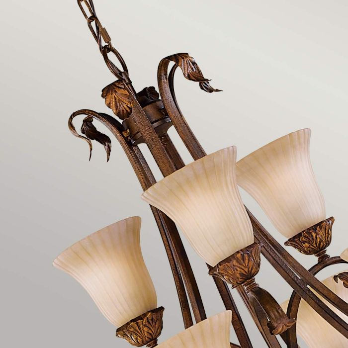Elstead Lighting Sonoma Valley 9 Light Chandelier - Aged Tortoise Shell