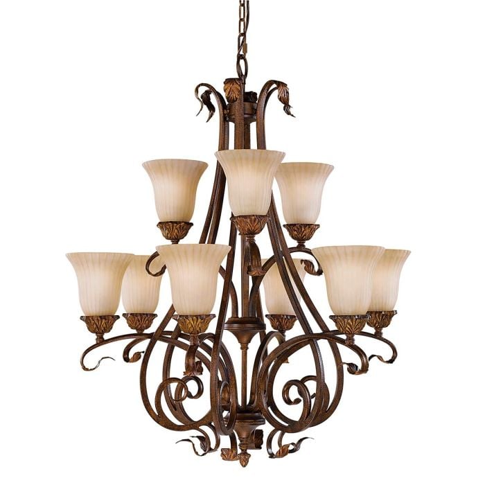 elstead lighting Sonoma Valley 9 Light Chandelier - Aged Tortoise Shell
