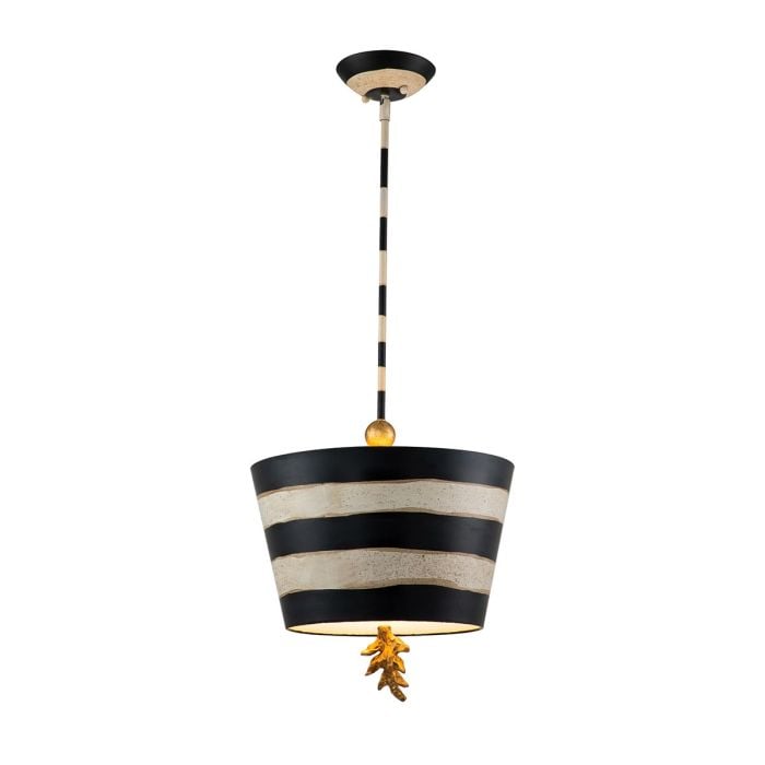 elstead lighting South Beach 1 Light Pendant - Black Putty & Gold Leaf