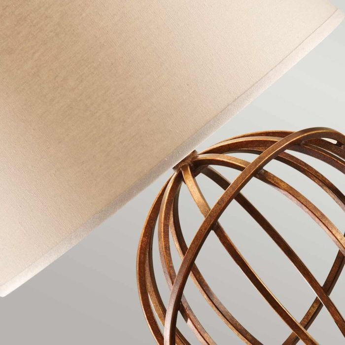 Elstead Lighting Spencer 1 Light Table Lamp - Firenze Gold With Dark Tan Shade
