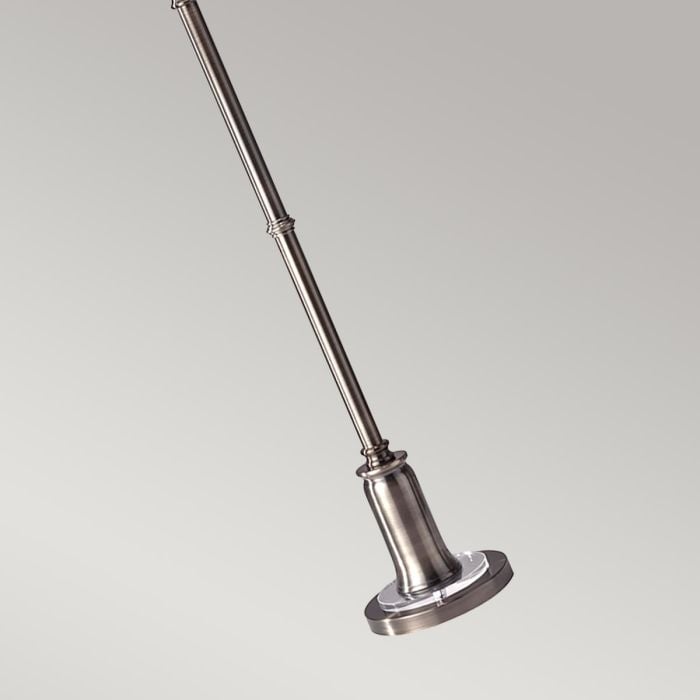 Elstead Lighting Stateroom 2 Light Floor Lamp - Antique Nickel With True White Shade