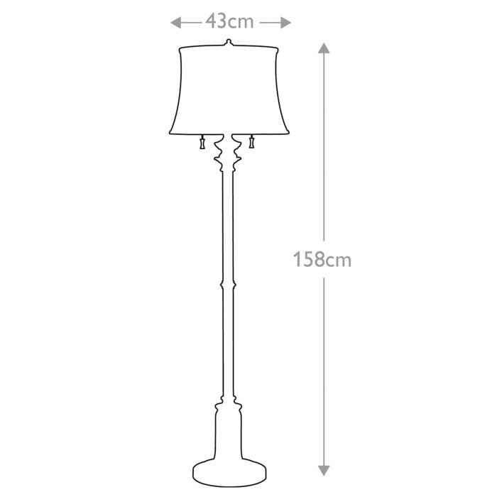 Elstead Lighting Stateroom 2 Light Floor Lamp - Antique Nickel With True White Shade