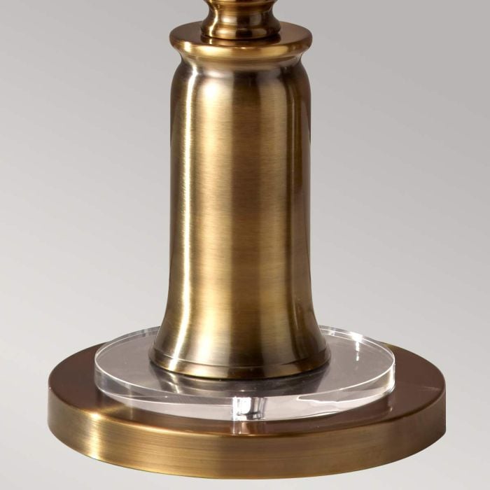 Elstead Lighting Stateroom 2 Light Floor Lamp - Bali Brass With White Shade