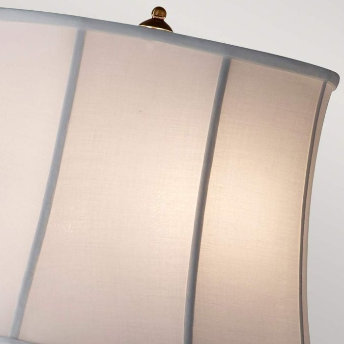 Elstead Lighting Stateroom 2 Light Floor Lamp - Bali Brass With White Shade