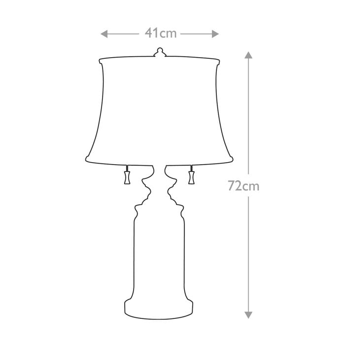 Elstead Lighting Stateroom 2 Light Table Lamp - Bali Brass With White Shade