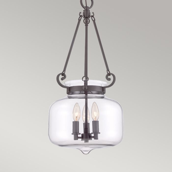 Elstead Lighting Stewart 3 Light Pendant In Western Bronze - Western Bronze