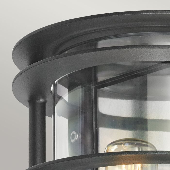 Elstead Lighting Stockholm 1 Light Flush Light - Black With Clear Glass