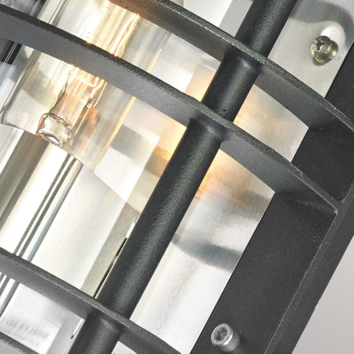 Elstead Lighting Stockholm 1 Light Flush Light - Black With Clear Glass