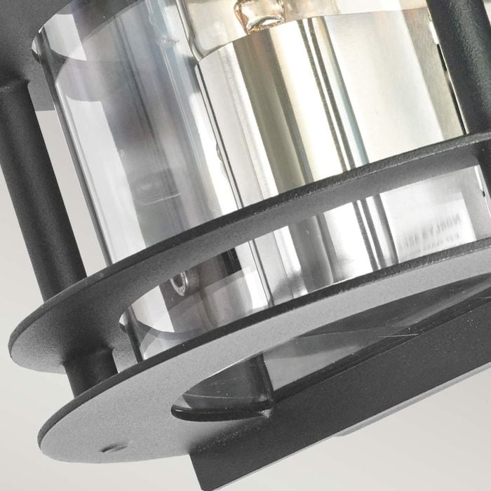 Elstead Lighting Stockholm 1 Light Flush Light - Black With Clear Glass