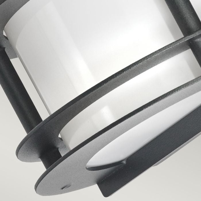 Elstead Lighting Stockholm 1 Light Flush Light - Black With Opal Glass