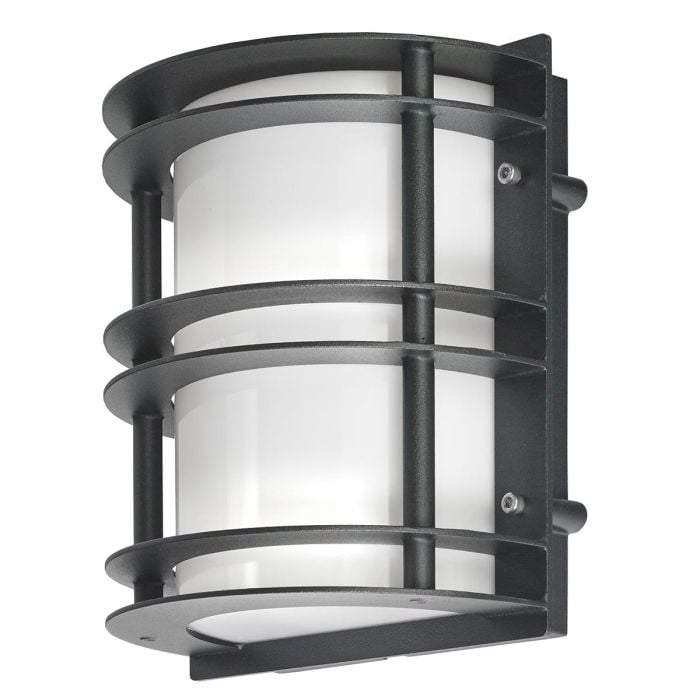 elstead lighting Stockholm 1 Light Flush Light - Black With Opal Glass