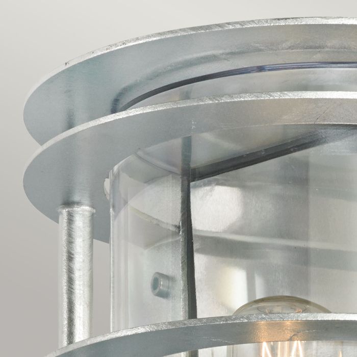 Elstead Lighting Stockholm 1 Light Flush Light - Galvanised With Clear Glass