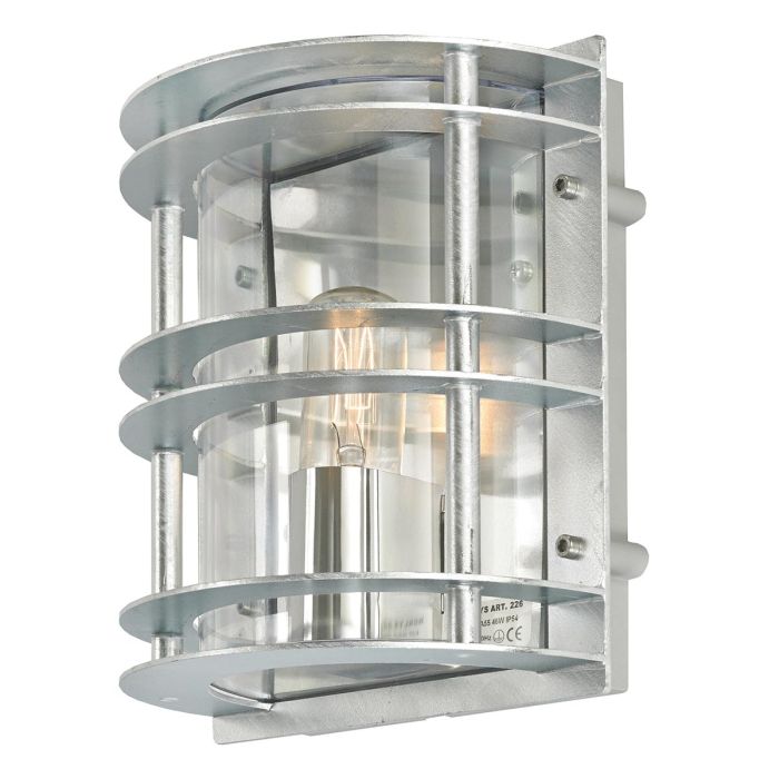 elstead lighting Stockholm 1 Light Flush Light - Galvanised With Clear Glass