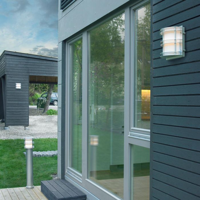 Elstead Lighting Stockholm 1 Light Flush Light - Galvanised With Opal Glass