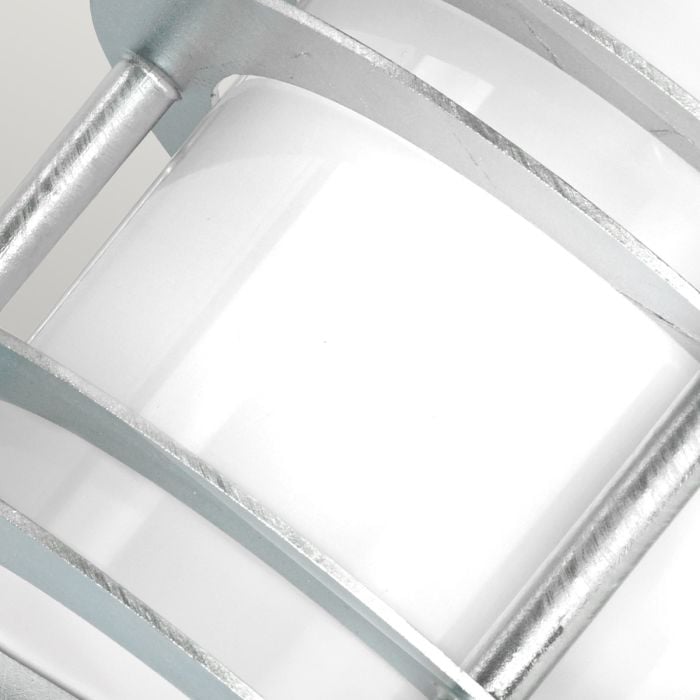 Elstead Lighting Stockholm 1 Light Flush Light - Galvanised With Opal Glass