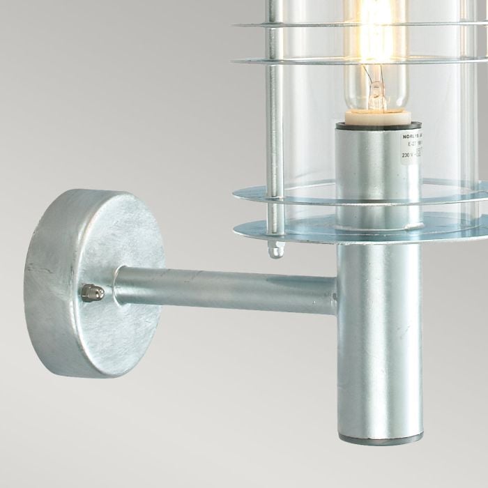 Elstead Lighting Stockholm 1 Light Grande Wall Lantern - Galvanised