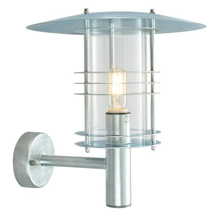 elstead lighting Stockholm 1 Light Grande Wall Lantern - Galvanised