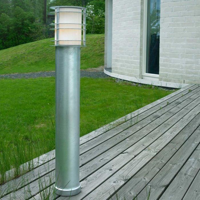 Elstead Lighting Stockholm 1 Light Large Bollard - Galvanised