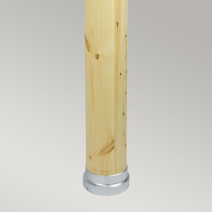Elstead Lighting Stockholm 1 Light Large Bollard Natural Wood & Galvanised