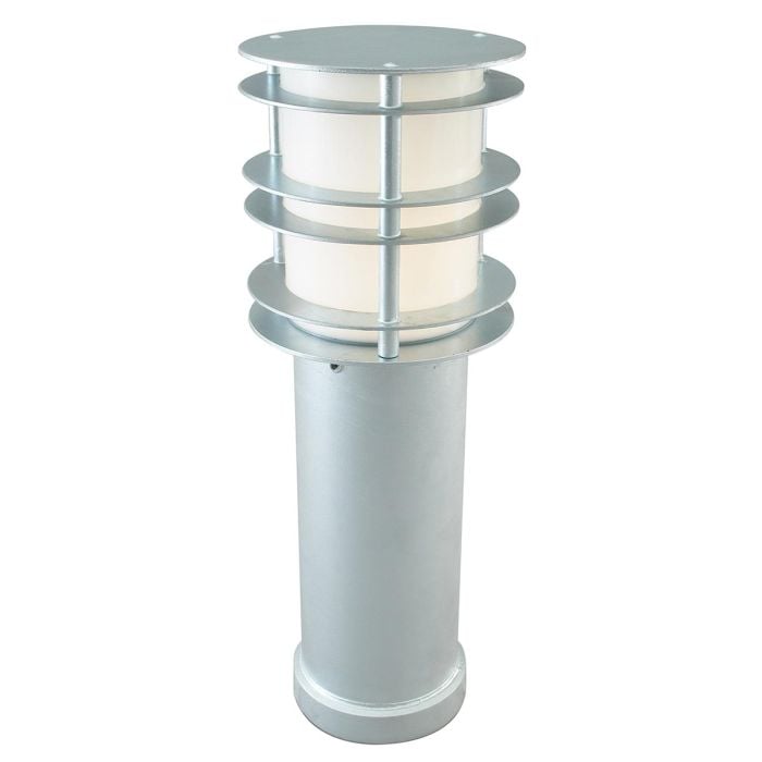 elstead lighting Stockholm 1 Light Medium Bollard - Galvanised