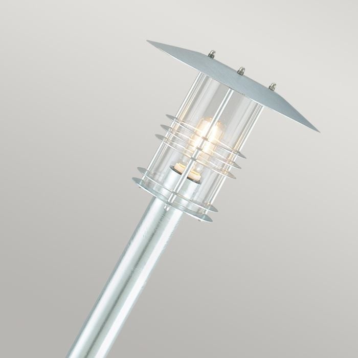 Elstead Lighting Stockholm 1 Light Pillar - Galvanised