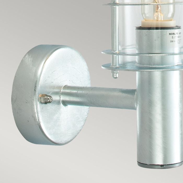 Elstead Lighting Stockholm 1 Light Wall Lantern - Galvanised