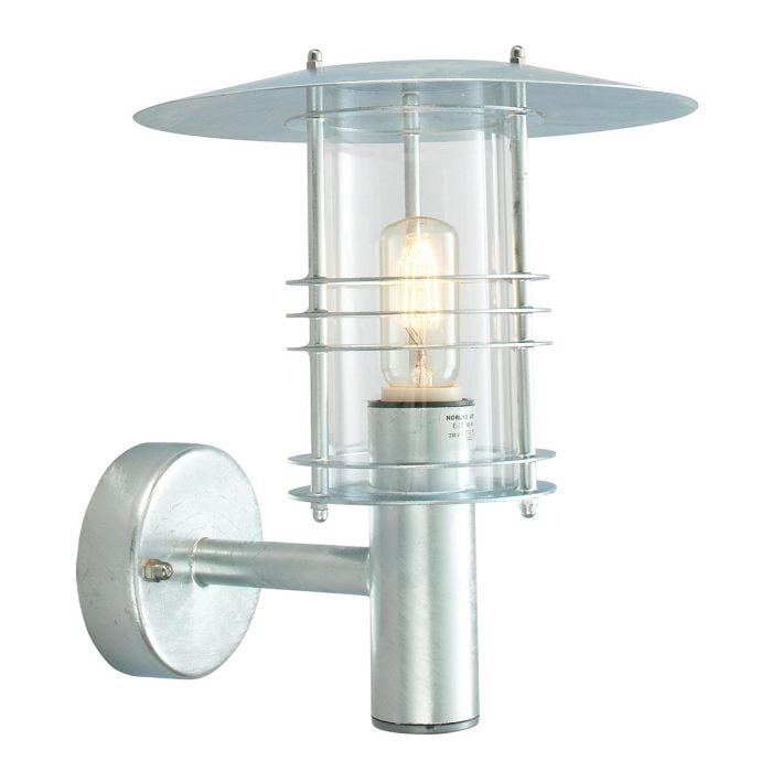 elstead lighting Stockholm 1 Light Wall Lantern - Galvanised