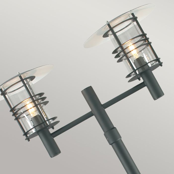 Elstead Lighting Stockholm 2 Light Twin Lamp Post - Black