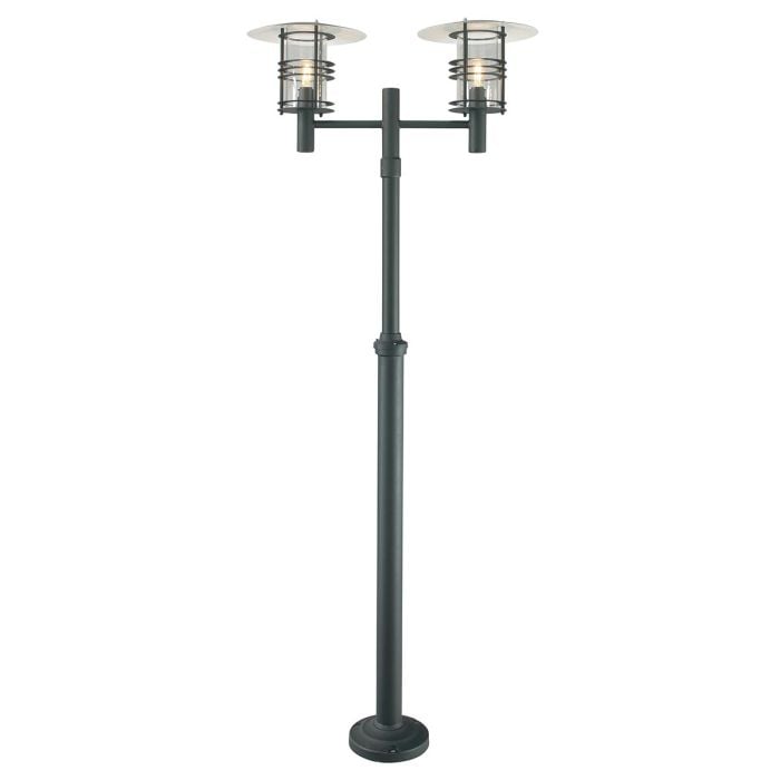 elstead lighting Stockholm 2 Light Twin Lamp Post - Black
