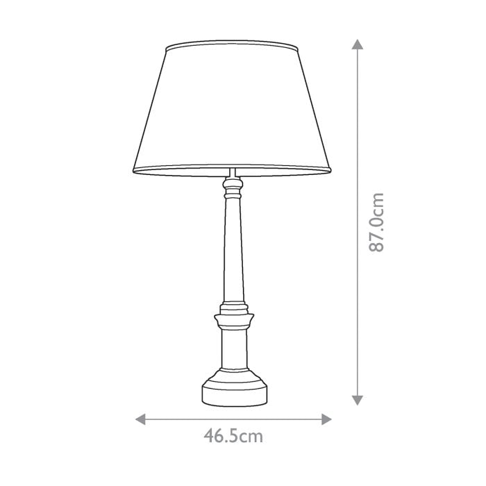 Elstead Lighting Strasbourg 1 Light Table Lamp With Tall Empire Shade - Black And Gold With Ivory With Black And Gold Trim Shade