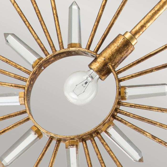Elstead Lighting Sun King 1 Light Pendant - Gold Leaf