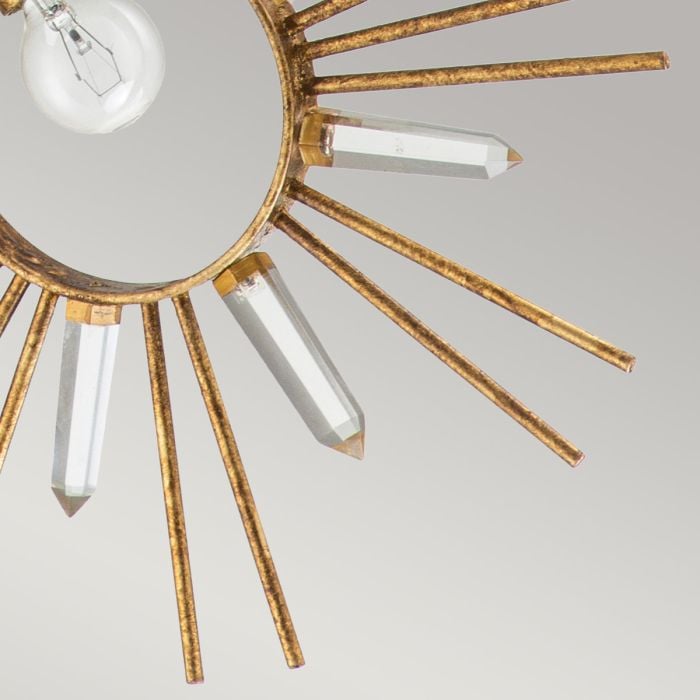 Elstead Lighting Sun King 1 Light Pendant - Gold Leaf