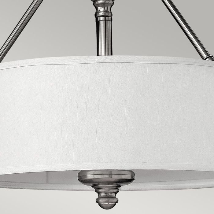 Elstead Lighting Sussex 3 Light Semi-Flush - Brushed Nickel