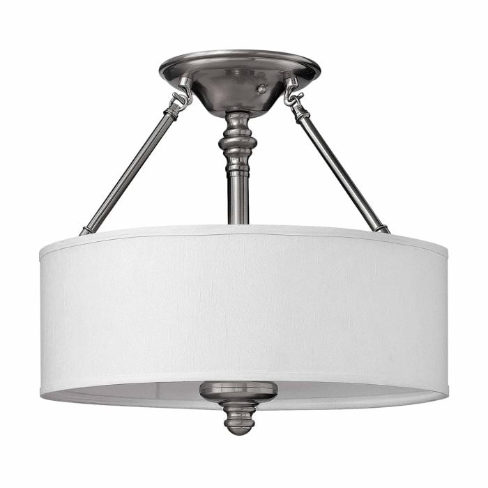 elstead lighting Sussex 3 Light Semi-Flush - Brushed Nickel