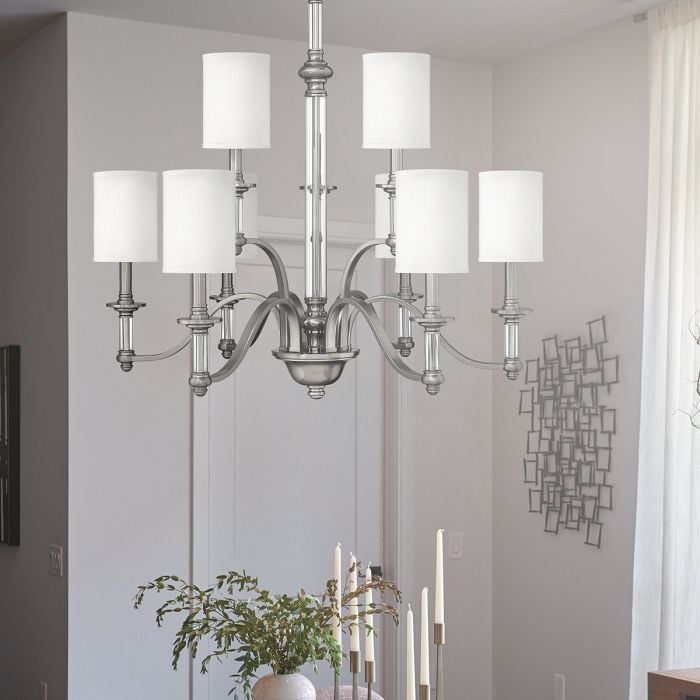 Elstead Lighting Sussex 9 Light Chandelier - Brushed Nickel
