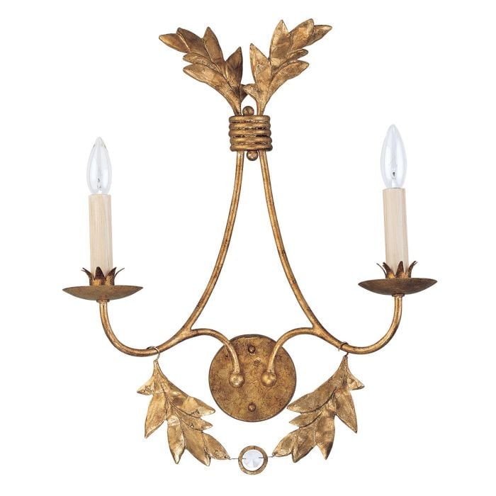 elstead lighting Sweet Olive 2 Light Wall Light - Gilded Gold