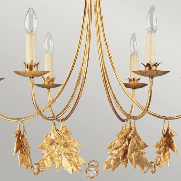 Elstead Lighting Sweet Olive 6 Light Chandelier - Gilded Gold