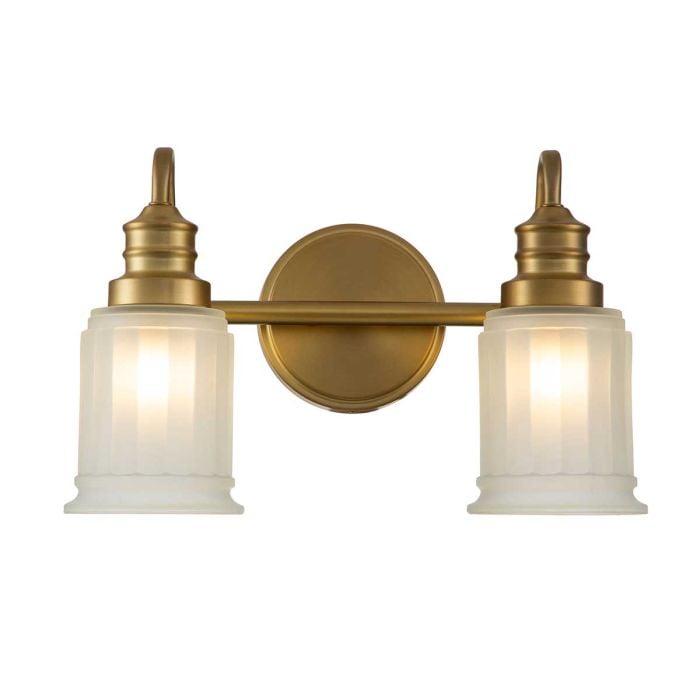 elstead lighting Swell 2 Light Wall Light - Brushed Brass