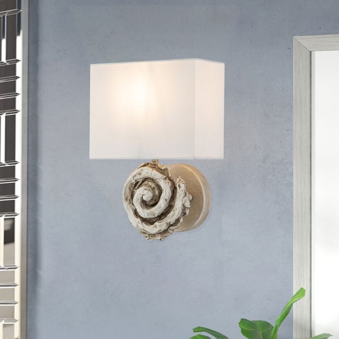 Elstead Lighting Swirl 1lt Large Wall Light - Bone White