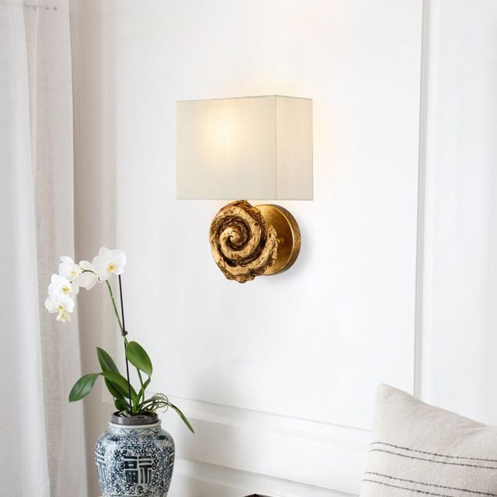 Elstead Lighting Swirl 1lt Large Wall Light - Gold Leaf