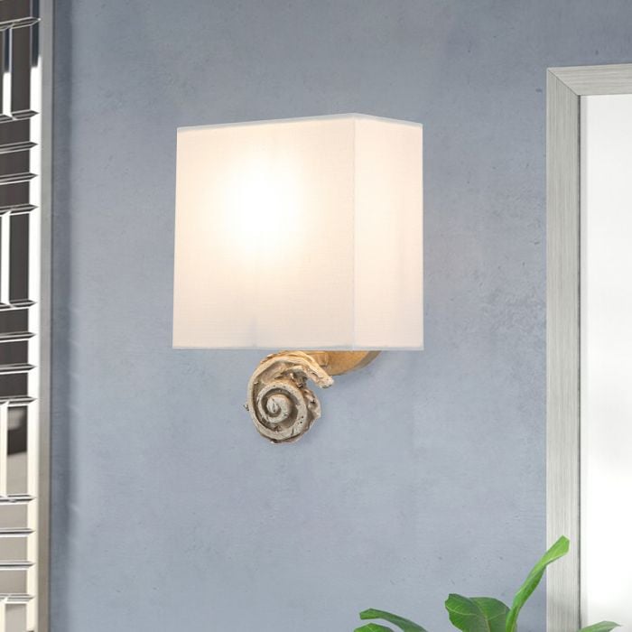 Elstead Lighting Swirl 1lt Small Wall Light - Bone White
