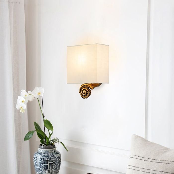Elstead Lighting Swirl 1lt Small Wall Light - Gold Leaf