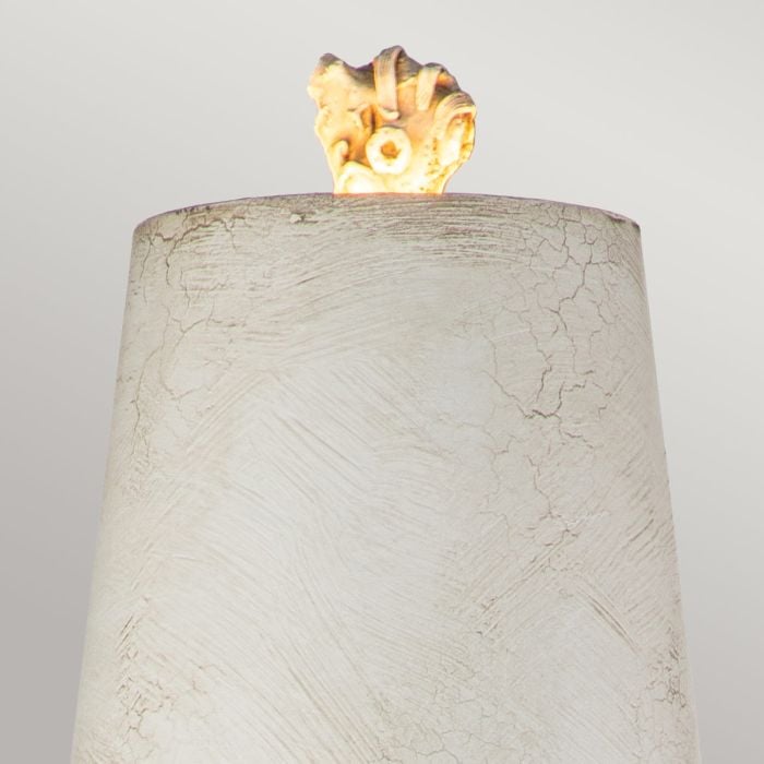 Elstead Lighting Swirl 1lt Table Lamp - Bone White And Black With Antique White Shade