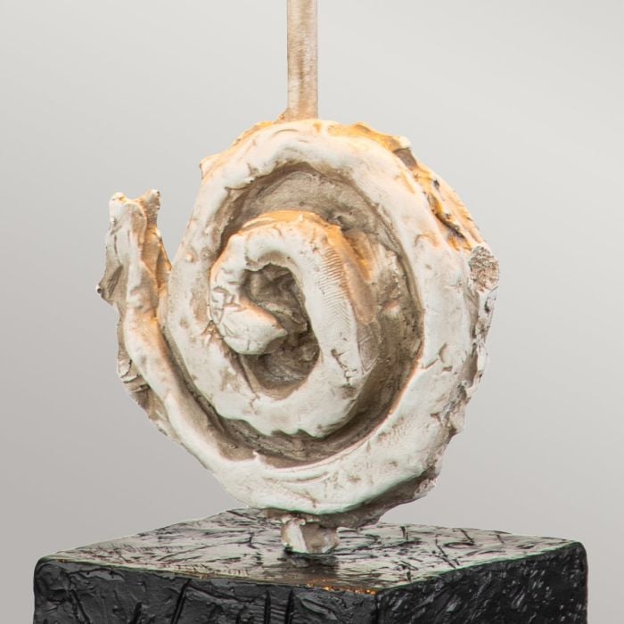 Elstead Lighting Swirl 1lt Table Lamp - Bone White And Black With Antique White Shade