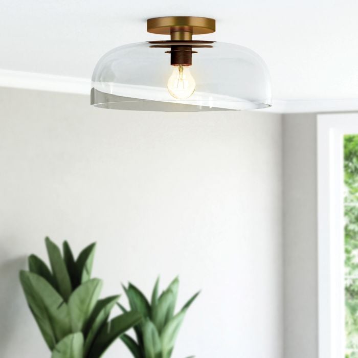 Elstead Lighting Sylvia 1 Lt Semi Flush - Brushed Gold
