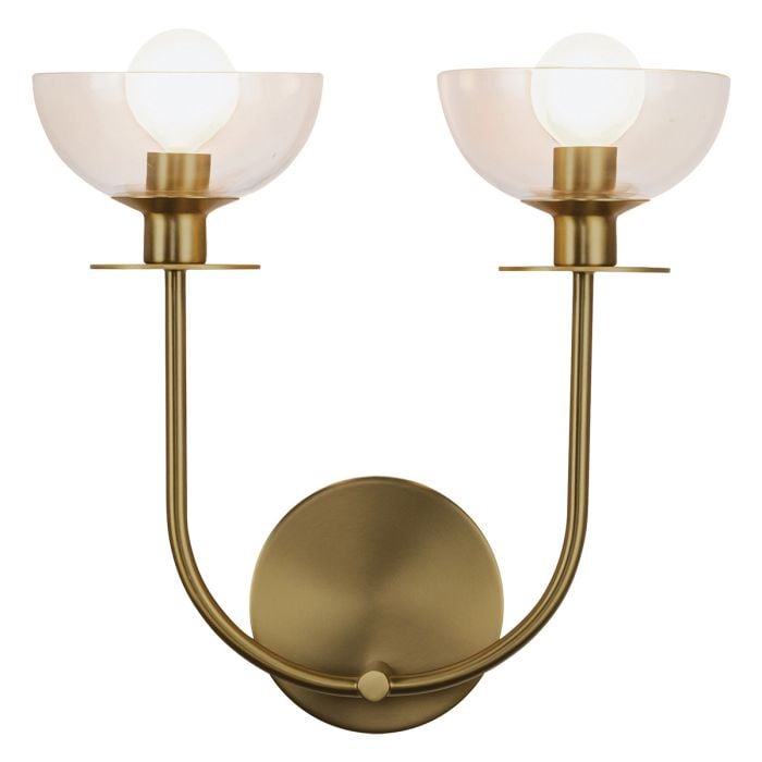 elstead lighting Sylvia 2 lt Wall Light - Brushed Gold