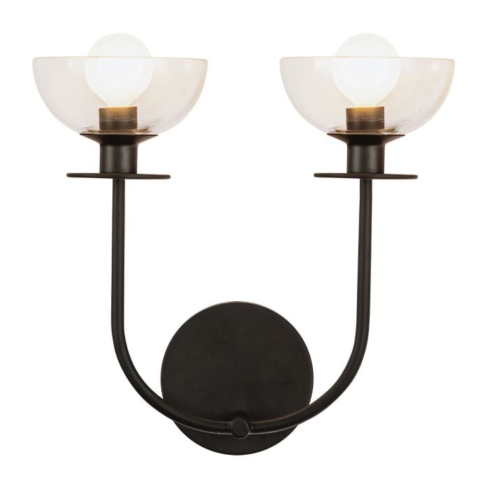 elstead lighting Sylvia 2 lt Wall Light - Matte Black