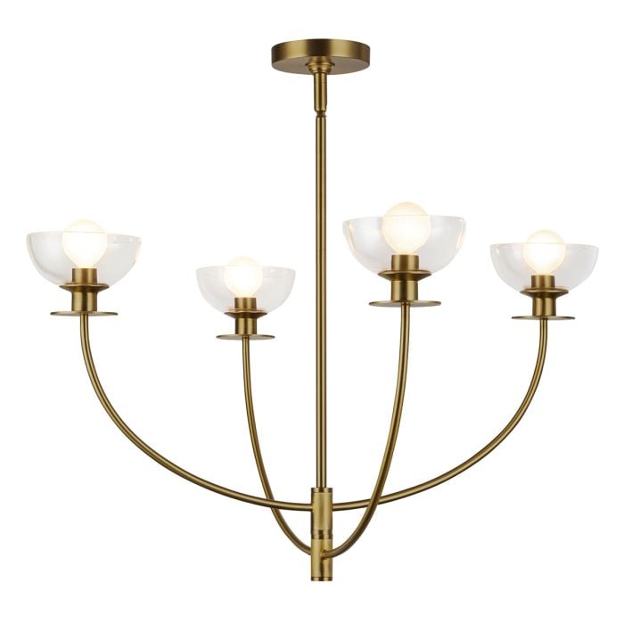 elstead lighting Sylvia 4 lt Chandelier - Brushed Gold